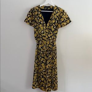 Banana Republic Floral Pleated Wrap Dress